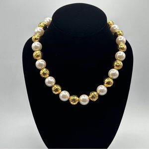 Vintage Anne Klein Necklace 1980’s Chunky Runway Couture Oversized Pearl #403